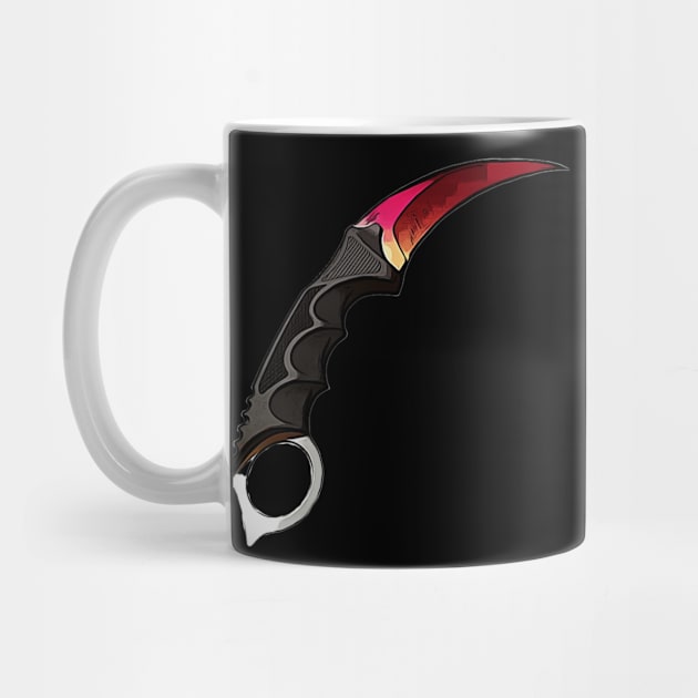 Karambit fade drawing a csgo knife skin by Guntah